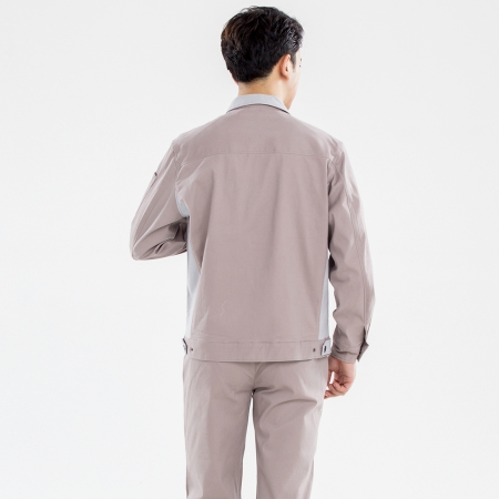 駝色拼淺灰工服設(shè)計的圖片AC17-1